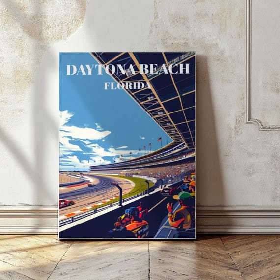 Daytona 500 Canvas Print: Vintage Racing Travel Poster - Etsy