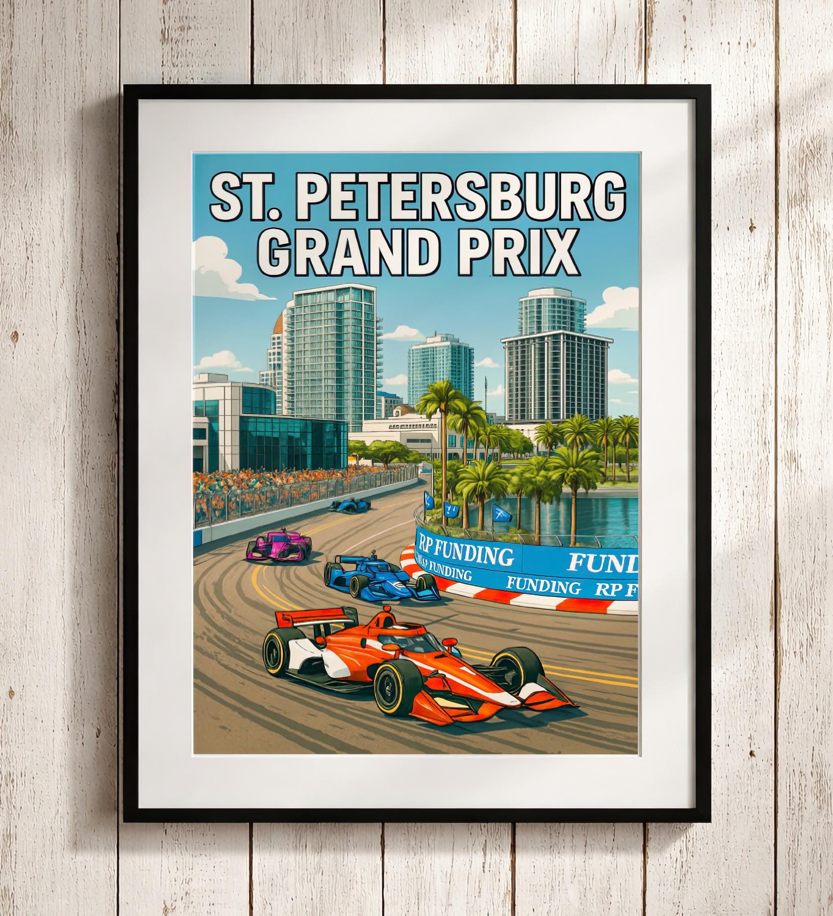 St. Petersburg Grand Prix Poster: Vintage Indycar Racing Wall Art