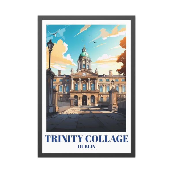 Trinity College Dublin Ireland Vintage Travel Poster Print - Historic University Art Decor, Academic Wall Art, Ireland Landmark,