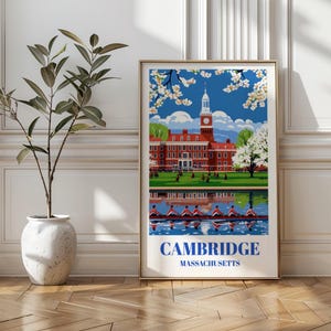 Cambridge Massachusetts Travel Poster: Harvard Square Art Print
