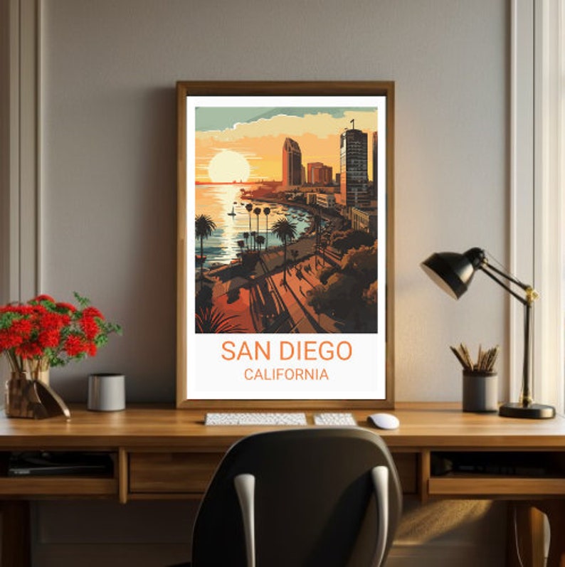 San Diego Travel Print Wall Art San Diego Wall Hanging Home Etsy