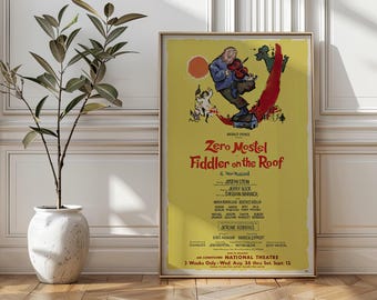 Fiddler on the Roof Poster Print, Vintage Broadway Musical Wall Art