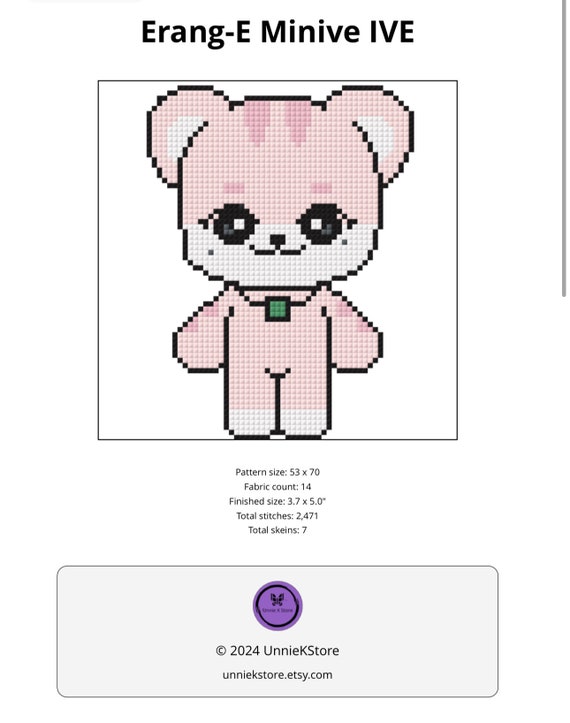 Kpop Ive Minive Erang-e / Leeseo Cross Stitch Pattern - Etsy