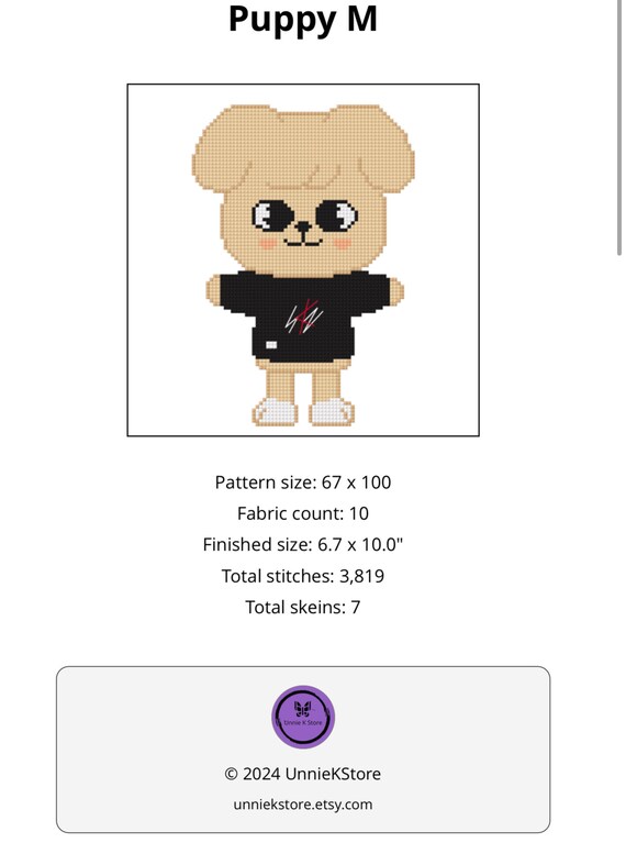 Kpop SKZOO PuppyM / スンミンクロスステッチパターン - Etsy 日本