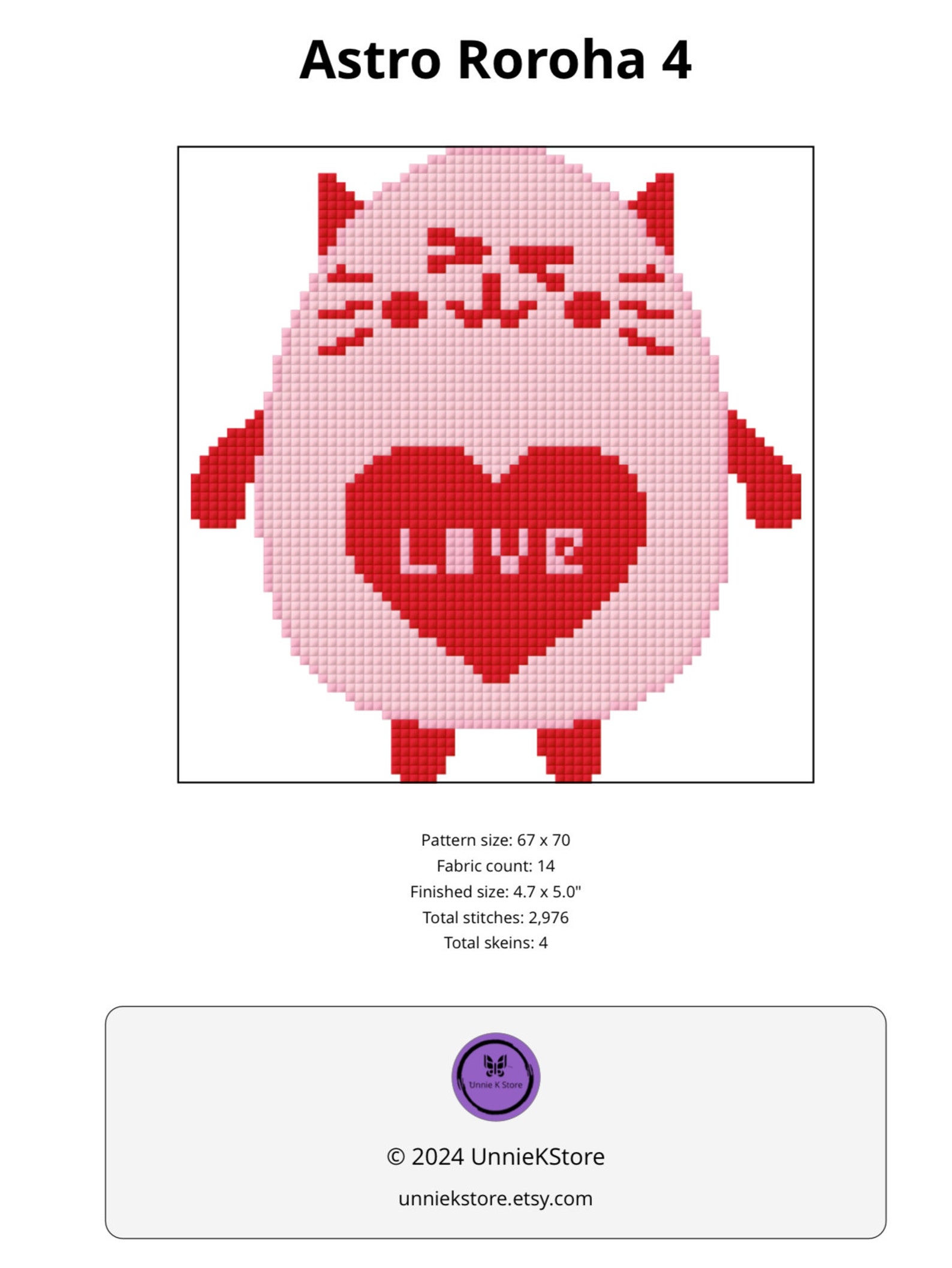 Kpop Astro Roroha Aroha Nyannya/moonbin Cross Stitch Pattern - Etsy