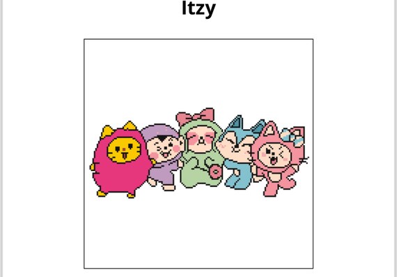 ITZY TWINZY WDZY ネイルパーツ　イッジ KPOP WDZY Itzy Emojis Group Cross Stitch Pattern - Etsy