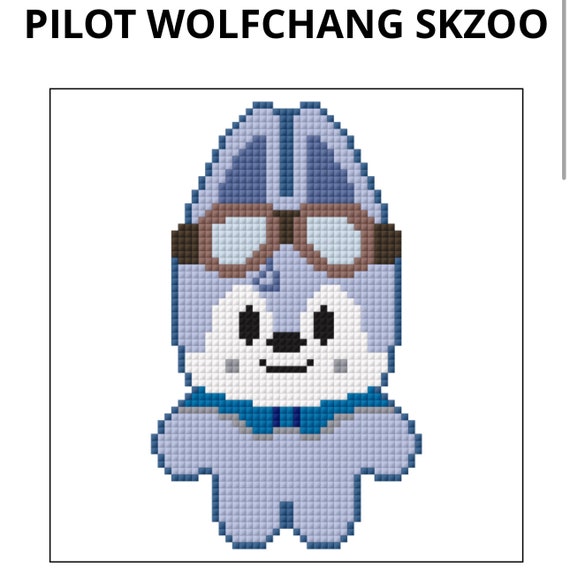 PILOT SKZOO バンチャン Kpop SKZOO Wolf Chan Pilot/ Bangchan Cross Stitch Pattern - Etsy