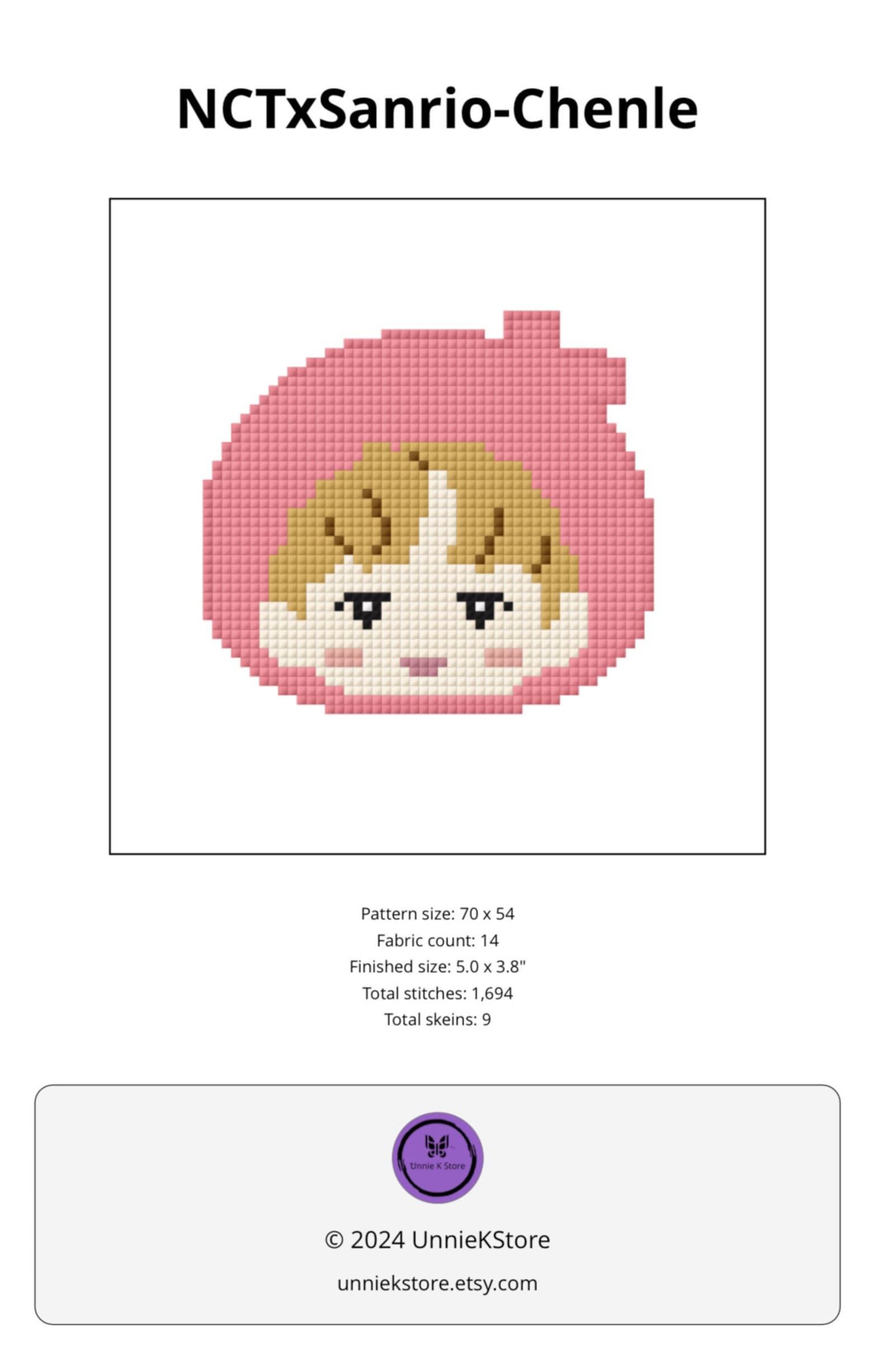 Nct Pattern KPOP Nct Dream Chenle Cross Stitch Pattern - Etsy