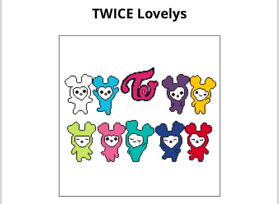 KPOP Twice Lovelys Emojis Group Cross Stitch Pattern - Etsy