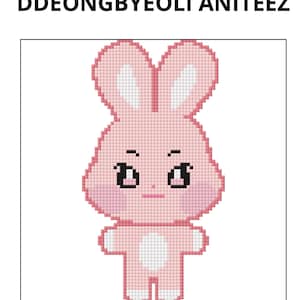 Patrón de punto de cruz Kpop Ateez Aniteez Ddeongbyeoli