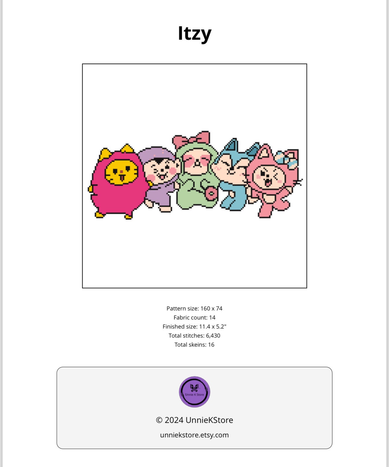 KPOP WDZY Itzy Emojis Group Cross Stitch Pattern - Etsy