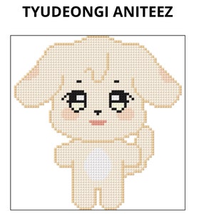 Patrón de punto de cruz Kpop Ateez Aniteez Tyudeongi