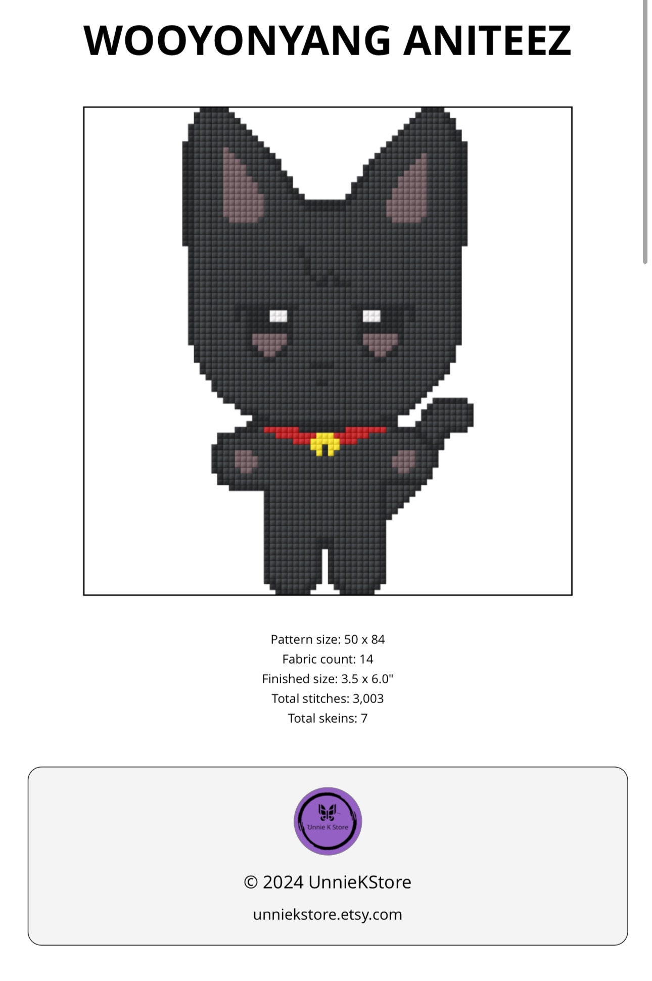 Kpop Ateez Aniteez Wooyonyang Cross Stitch Pattern - Etsy
