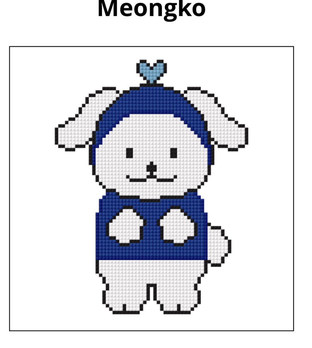 KPOP Monsta X New Characters Meongko/minhyuk Cross Stitch Pattern