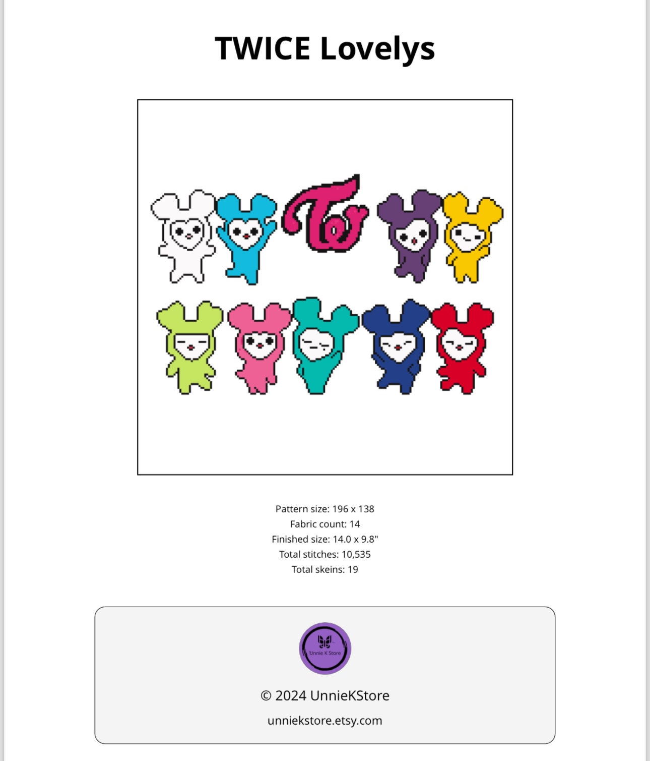 KPOP TWICE ラブリーズ絵文字グループクロスステッチパターン - Etsy 日本