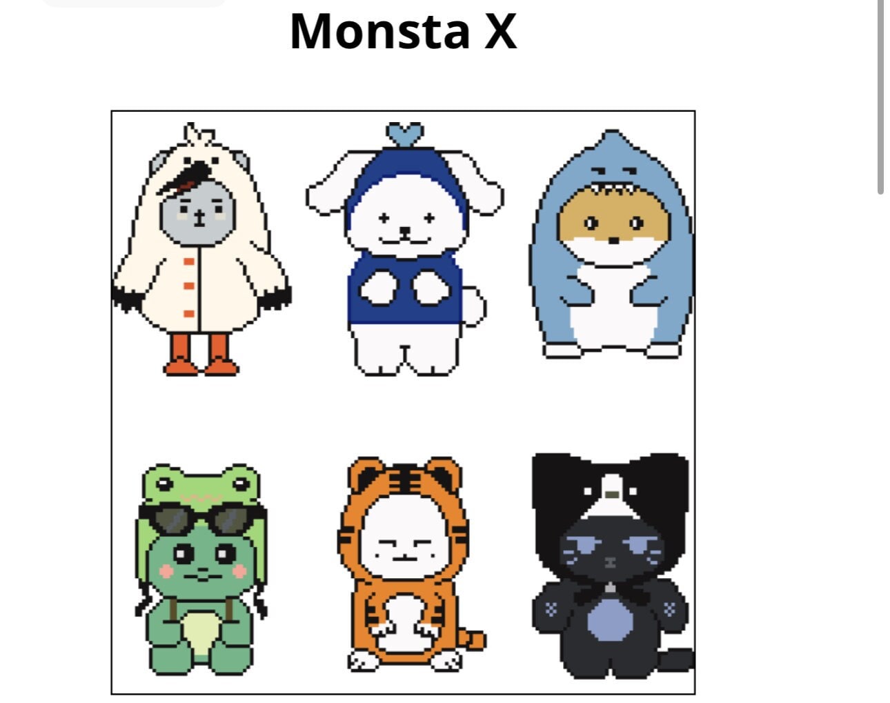 KPOP モンスタX 新絵文字グループ クロスステッチパターン - Etsy 日本