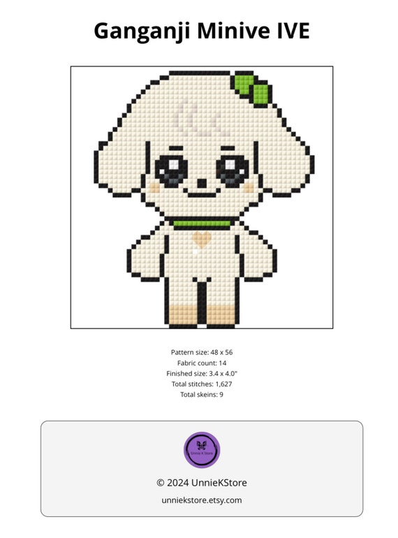 Kpop Ive Minive 元安寺/ユジンクロスステッチパターン - Etsy 日本
