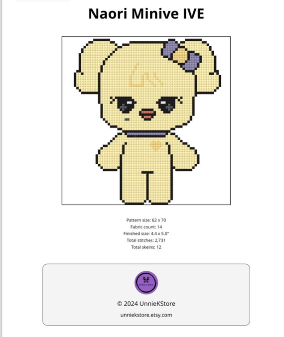 Kpop Ive Minive Naori / Rei Cross Stitch Pattern - Etsy Finland