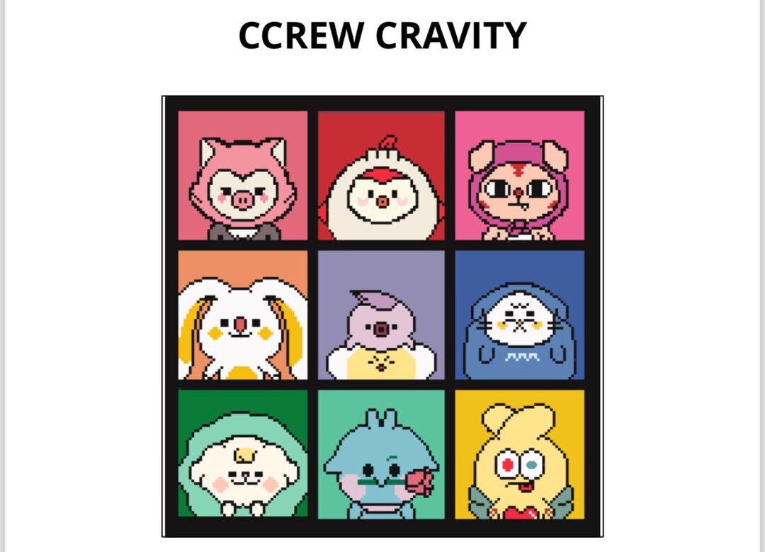 KPOP Ccrew Cravity Emojis Group Cross Stitch Pattern - Etsy