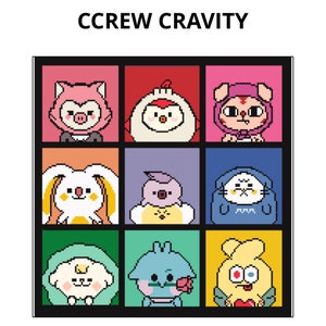 KPOP Crew Cravity Emojis Gruppe Kreuzstichmuster