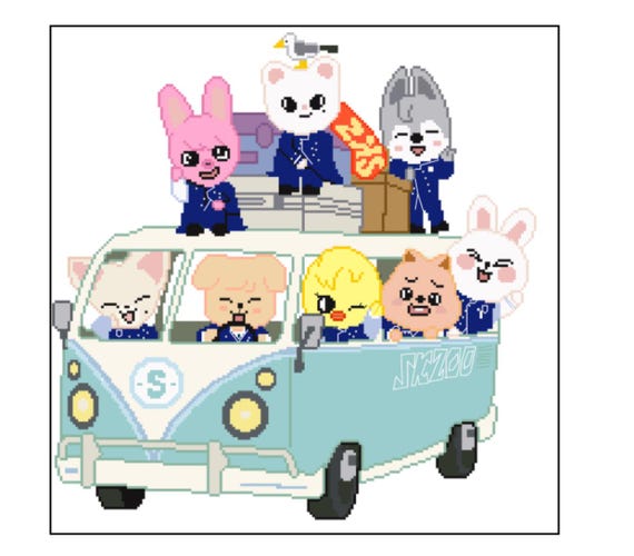 Kpop SKZOO 4 Cross Stitch Pattern - Etsy