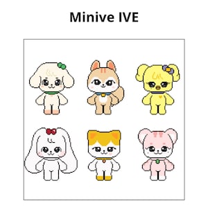 Patrón de punto de cruz del grupo de emojis de KPOP Ive Minive