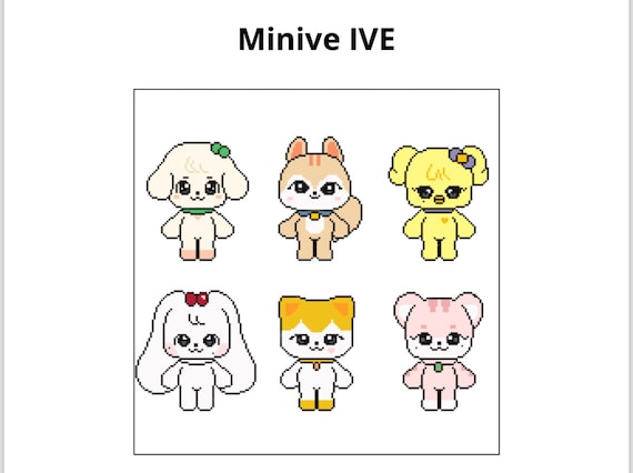 IVE minive ユジン スクラッチ 2週目 トレカ animal KPOP Ive Minive Emojis Group Cross Stitch Pattern - Etsy