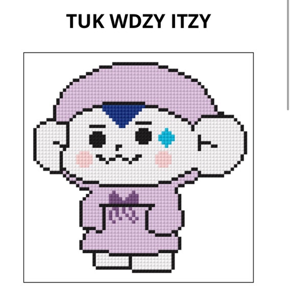 ITZY リュジン　WDZY Kpop Itzy Wdzy TUK / Ryujin Cross Stitch Pattern - Etsy