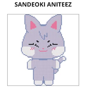 Patrón de punto de cruz Kpop Ateez Aniteez Sandeoki