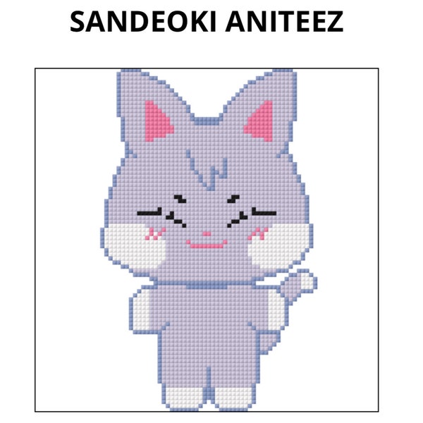 Kpop Ateez Aniteez Sandeoki Cross Stitch Pattern