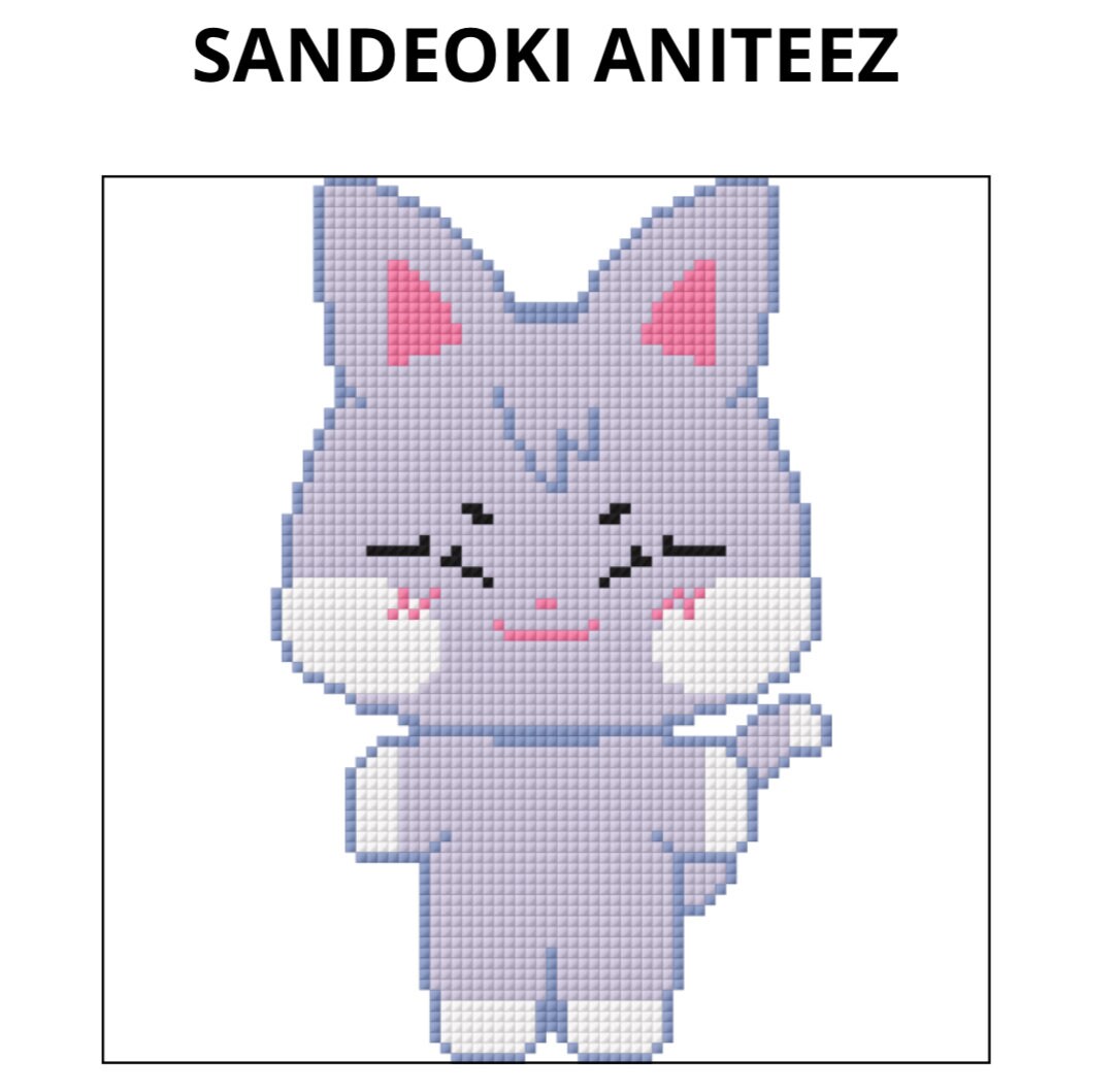 Kpop Ateez Aniteez Sandeoki Cross Stitch Pattern - Etsy
