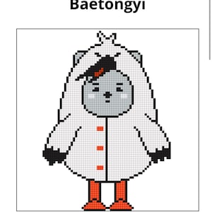 Patrón de punto de cruz de los nuevos personajes de KPOP Monsta X, Baetongyi/Shownu