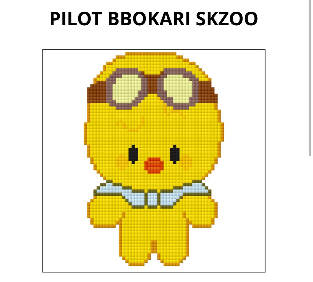 PILOT SKZOO フィリックス Kpop SKZOO Bbokari Pilot/ Felix Cross Stitch Pattern - Etsy