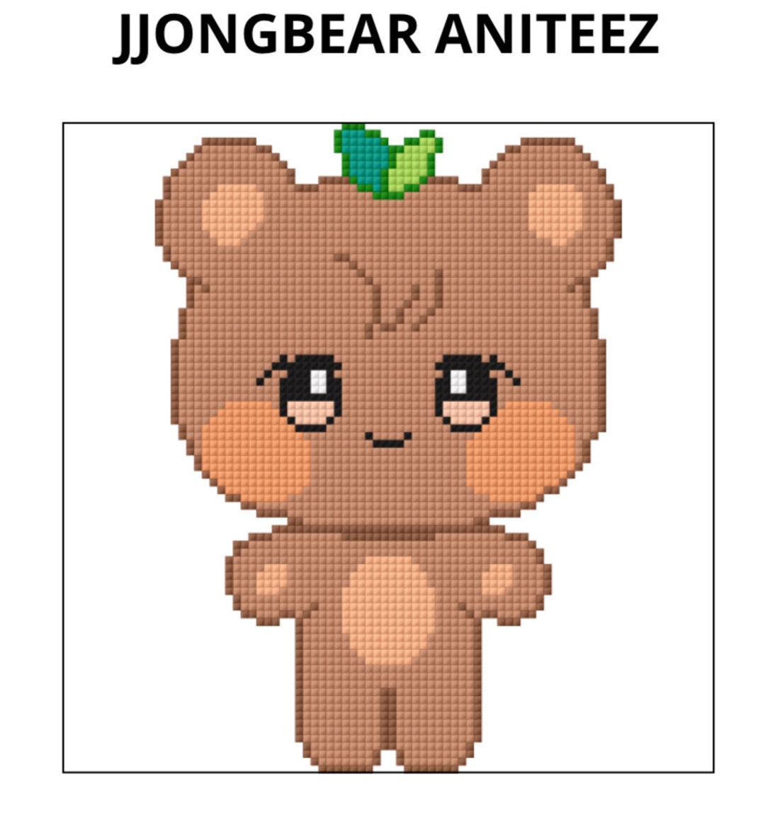 Kpop Ateez Aniteez Jjongbear Cross Stitch Pattern - Etsy UK