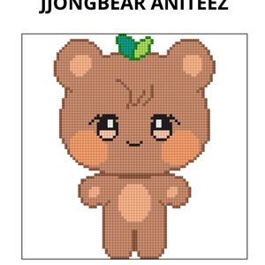 Patrón de punto de cruz de Kpop Ateez Aniteez Jjongbear