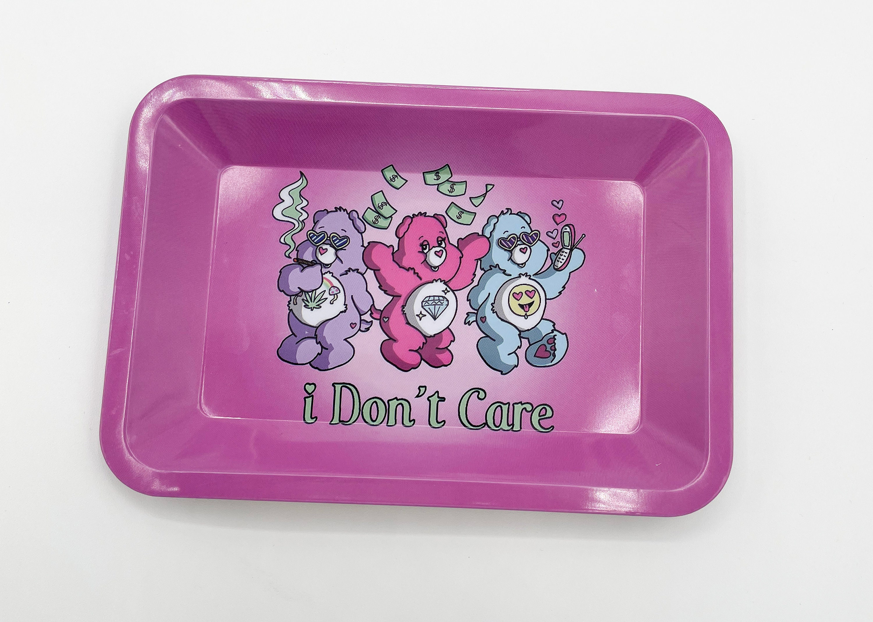 Rolling Tray I Don't Care Rolling Tray Small Rolling Tray Cute Rolling Tray Girly Rolling Tray