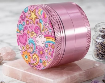 2.5" Herb Grinder Vintage Vibes Design Herb Grinder - Premium Aluminum or Zinc