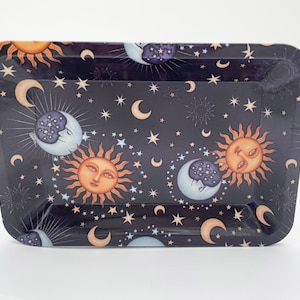 Rolling Tray - Sun and Moon Rolling Tray - Small  Rolling Tray Cute Rolling Tray -  Rolling Tray for Men - Rolling Tray for Women