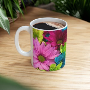 Garden Mug,Flower Garden Gift,Daisy Lover,Daisy Coffee Mug,Daisy Coffee Cup,Tea Mug,Birthday Gift,Flower Mug,Valentine Gift, Gift For Her