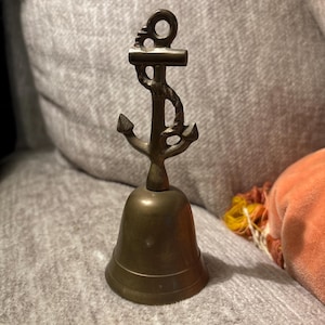 Vintage Brass Bell with Anchor top