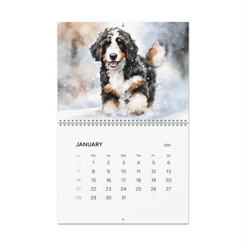 Bernedoodle 2024 Wall Calendar Have a Pawsome New Year for Etsy Sweden
