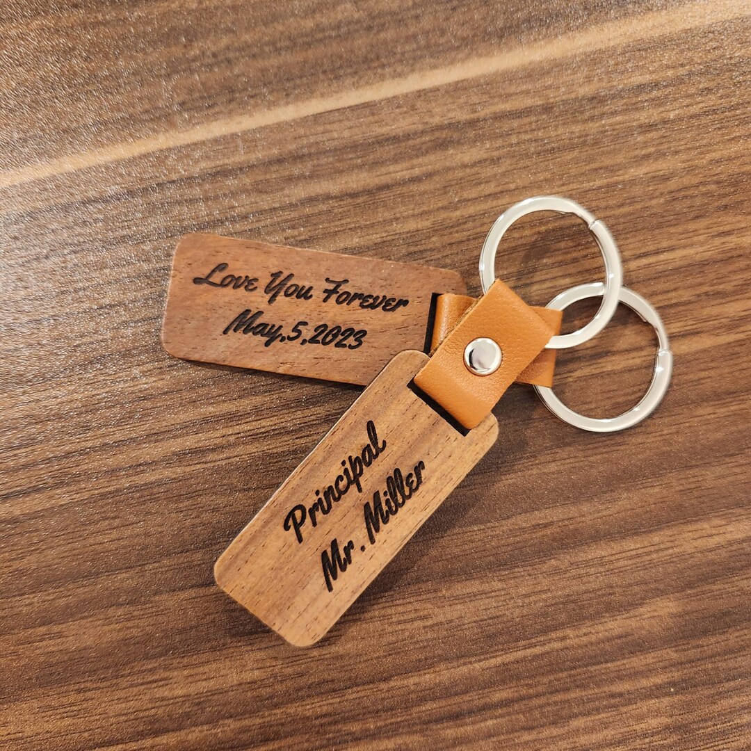 Customized Wooden Keychain Personalized Wooden Keychain Etsy