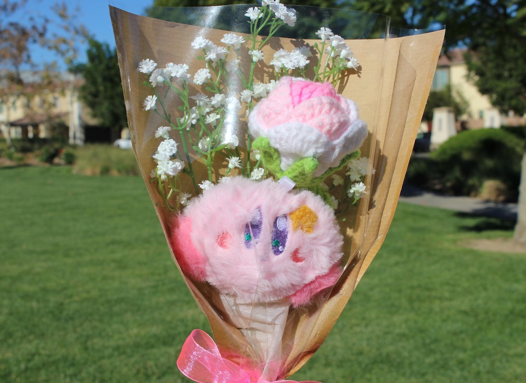 Frog Kirbie Plushie Crochet Flower Bouquet main image 0