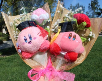 Graduation Bouquet, Kirby Crochet Bouquet, Kirby Graduation Bouquet, Crochet Flowers Bouquet, Plush Bouquet, Plush Bouquet, Kirby Fan
