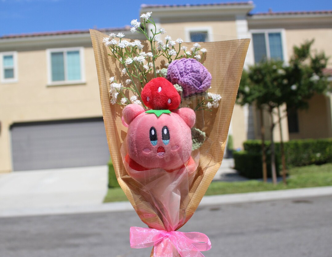 Frog Kirbie Plushie Crochet Flower Bouquet