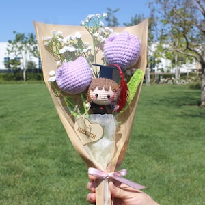 Graduation bouquet, Graduation Girl Bouquet, Personalized Name Tag Bouquet, Graduation Gifs, Graduation  Crochet Bouquet, Two Tulip Girl 02