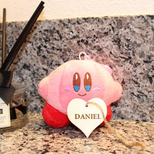 Personalized Kirby Plush, Basic Kirby Series Plush, Heart Name Tag, Birthday Gifts, Kirby Plushs, Kawaii Kirby Plush, Fan Kirby, Cute Kirby