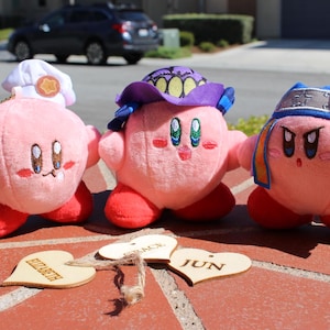 Personalized Kirby Plush, Kirby Series Plush, Heart Name Tag, Birthday Gifts, Kirby Plushs, Kawaii Kirby Plush, Fan Kirby, Cute Kirby 02