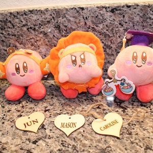 Personalized Kirby Plush, Kirby Series Plush, Heart Name Tag, Birthday Gifts, Kirby Plushs, Kawaii Kirby Plush, Fan Kirby, Cute Kirby 03