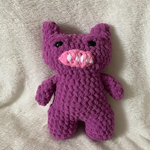 Purple Crochet Ugly Doll Plush, Crocheted Goblin Handmade Amigurumi